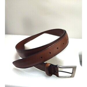 Perry Ellis Men Size 40 /110 Brown Full Grain Cowhide Leather Belt  1 " Wide